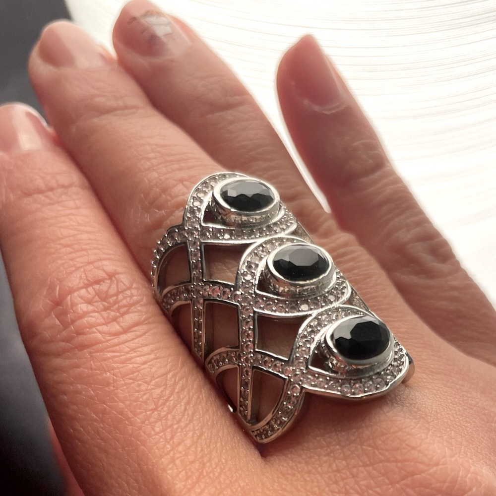Onxy sterling silver ring